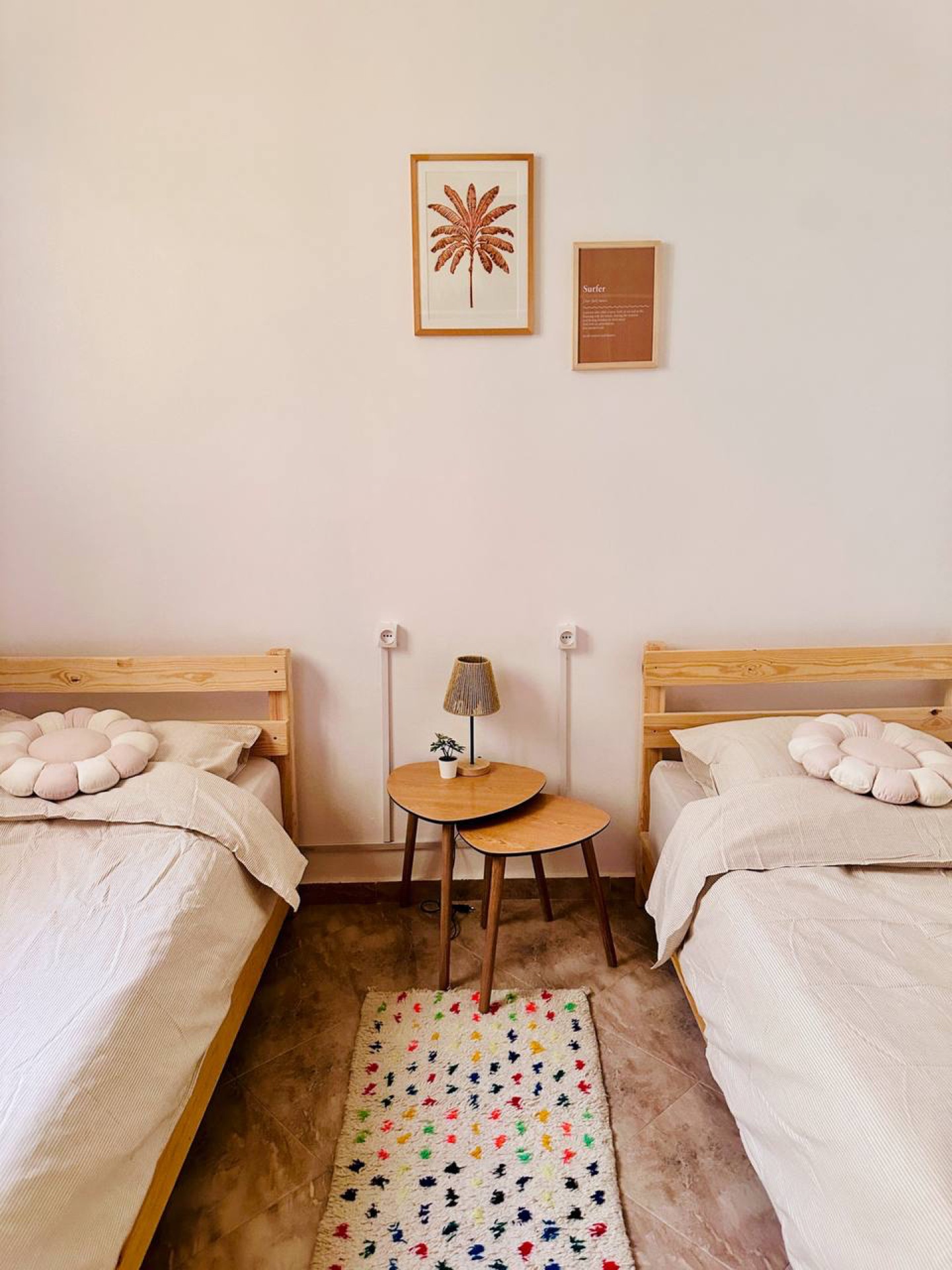 Twin room photo 3 at our Aourir surf house